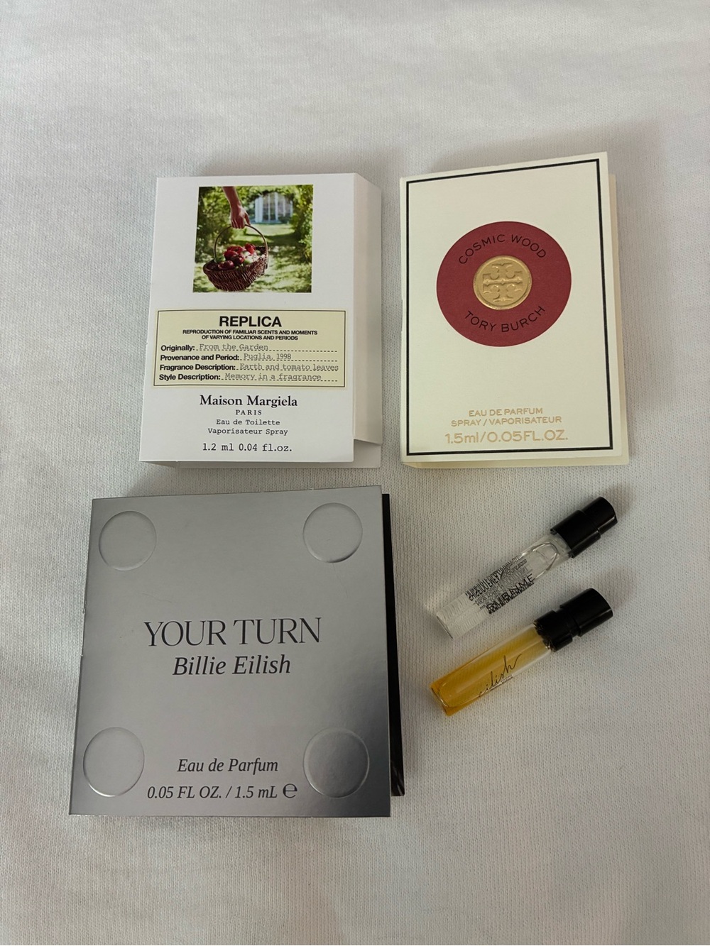 NIP 5 Pk Fragrance Samples Tory Burch Maison Margiela Billie Eilish